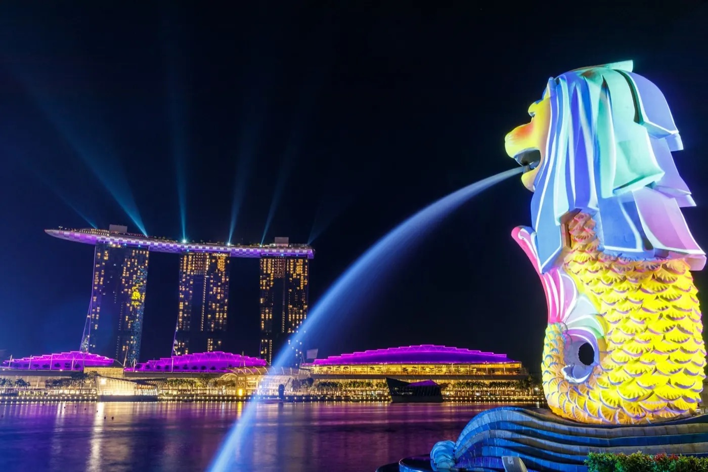 Singapore Marina Bay skyline at golden hour